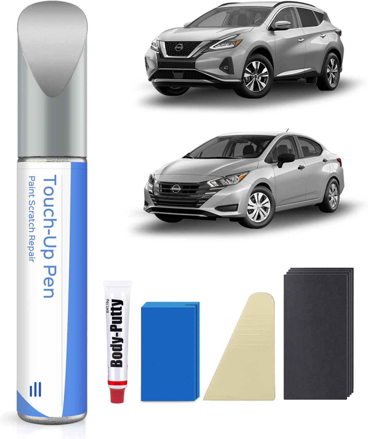 Brilliant Silver Metallic(K23) Touch up Paint Repair Kit Compatible with Nissan - DIY Kit Exactly Matches Chips and Nicks