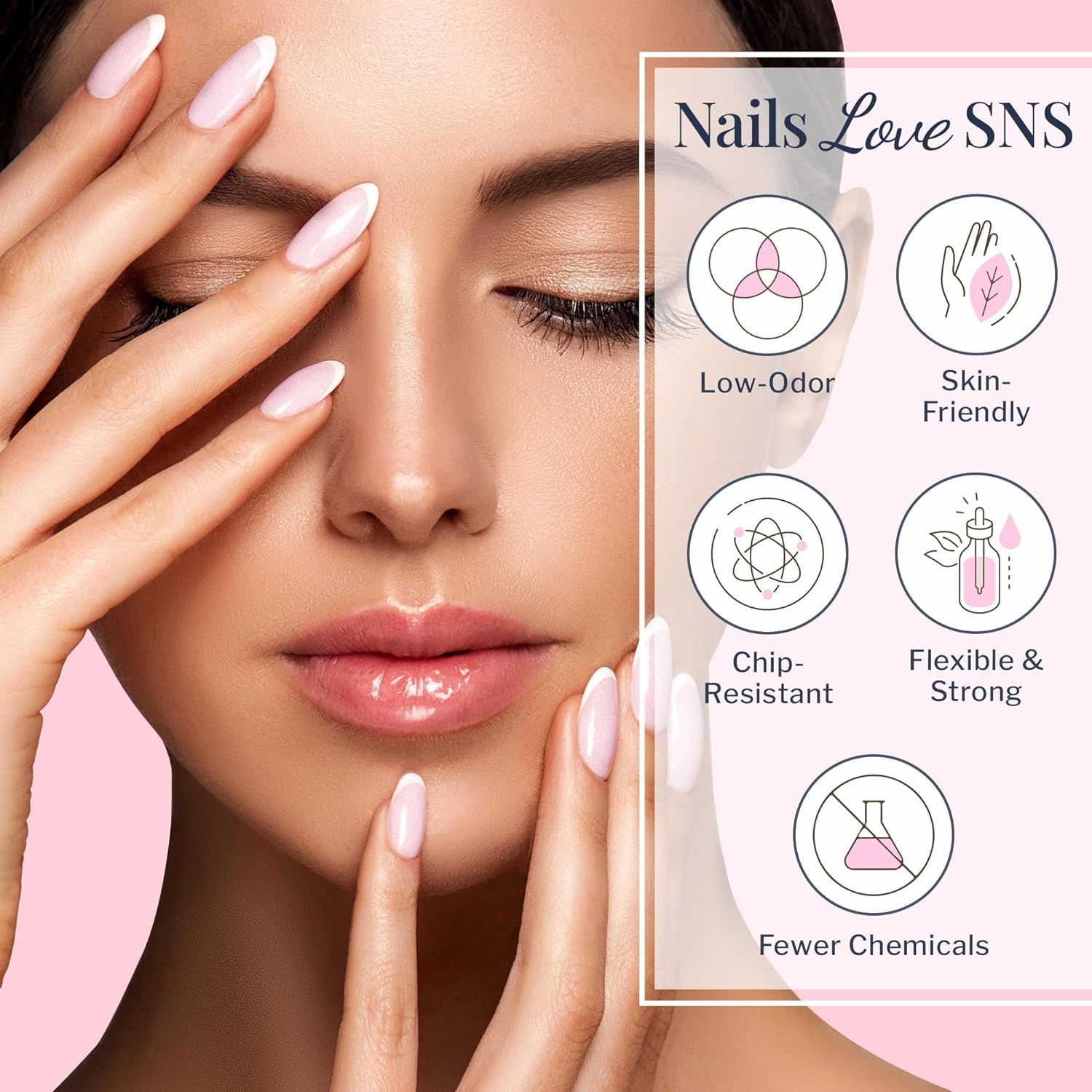 SNS Pink Glitter F1 Dipping Powder, Pink, 56 G image number 6