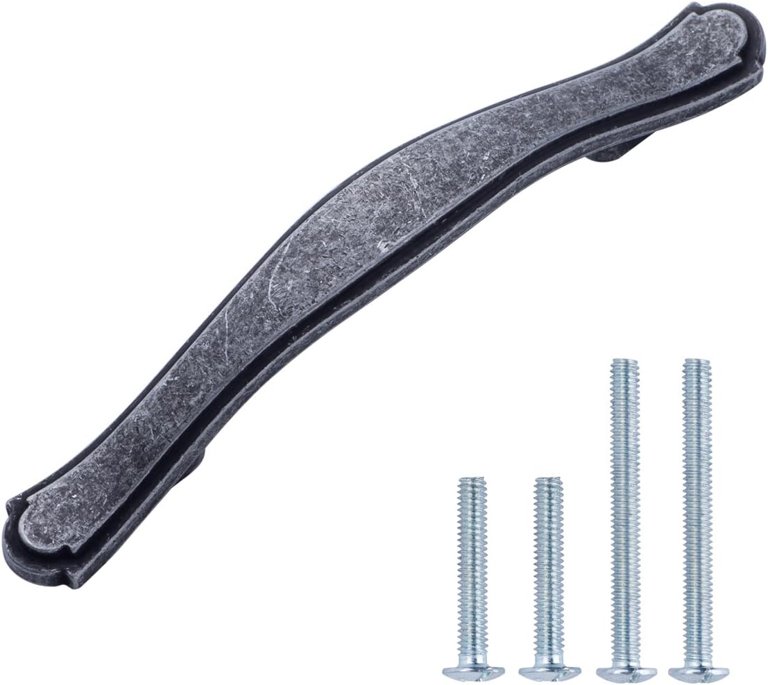 Amazon Basics Traditional Craftsman Cabinet Handle, 13.03Cm Length (7.6Cm Hole Center), Polished Chrome, 10-Pack