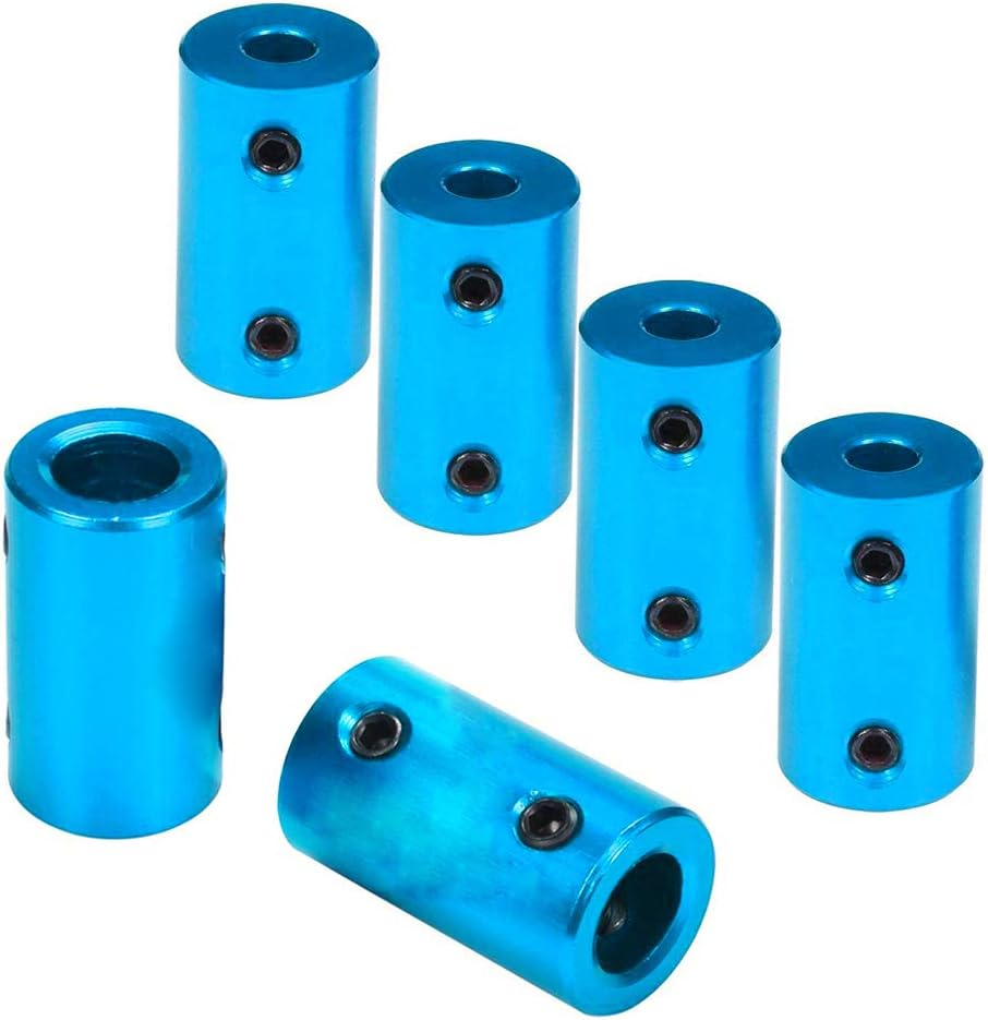 6Pack ZYCST Aluminium Alloy Shaft Coupling Rigid Stepper Motor Wheel Coupler Joint Connector for DIY Car Boat Airplane 3D Printers, 5Mm to 5Mm