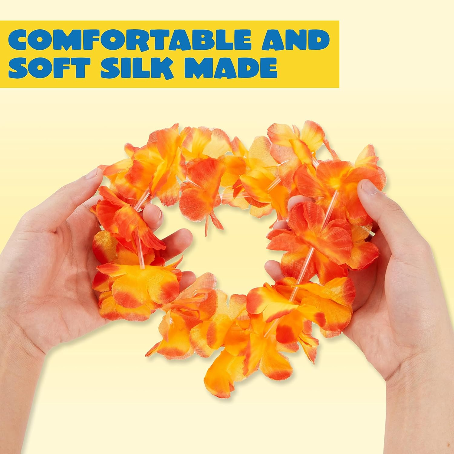 Joyin Toy 36 Counts Hawaiian Leis Bulk, Tropical Flower Lei Hawaiian Lei Beach Hawaii Luau Party Favors Decoration Birthday Party Supplies(3 Dozen) image number 6