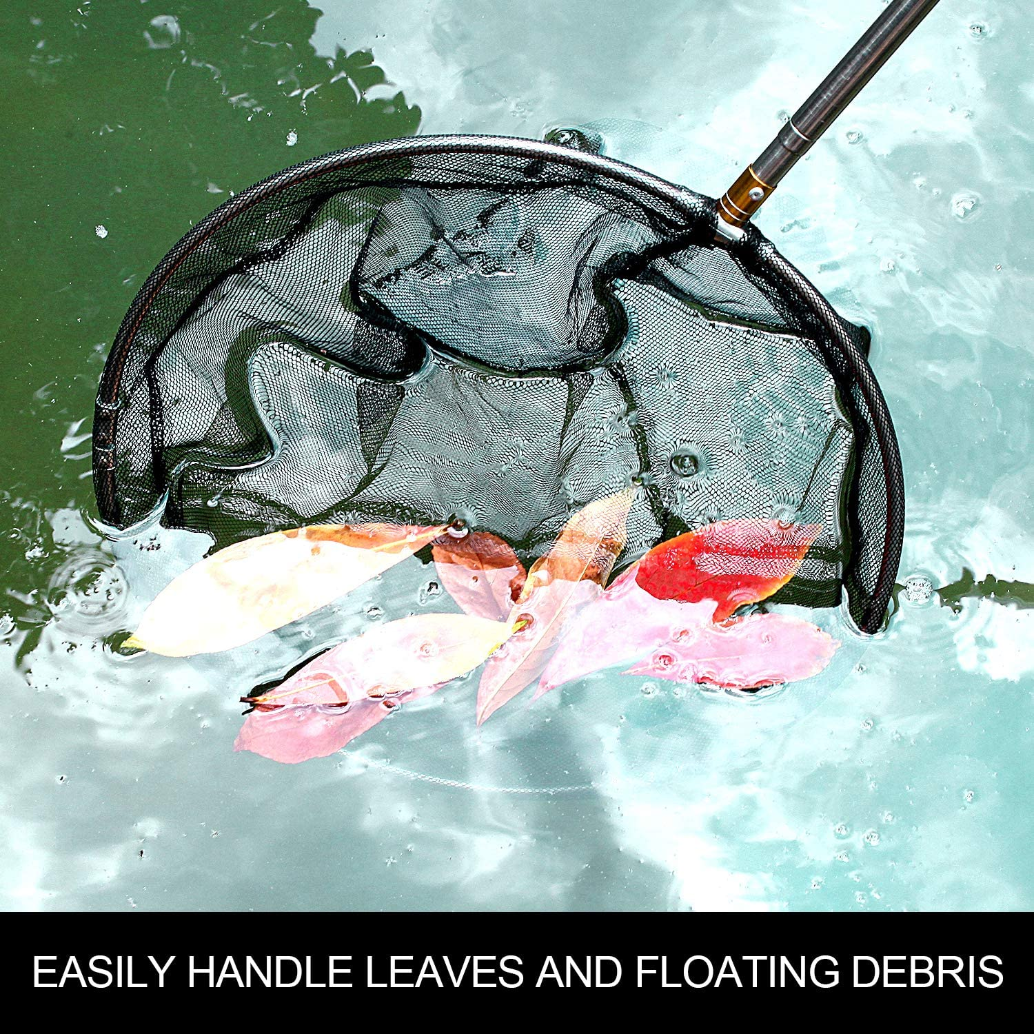 Pool Skimmer Net with Stainless Steel Telescopic Pole,58" Extendable Leaf Skimmer Pool Rake Pool Nets for Cleaning above Ground Inground Swimming Pool, Pond,Spas,Hot Tub image number 1