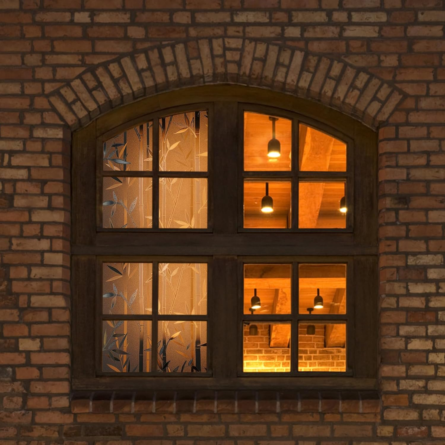 Rabbitgoo Bamboo Window Film Stained Glass Window Privacy Films Frosted Window Covering Decorative Window Cling Non-Adhesive Removable Window Decal No Glue Window Sticker for Home 60 X 200 Cm image number 4