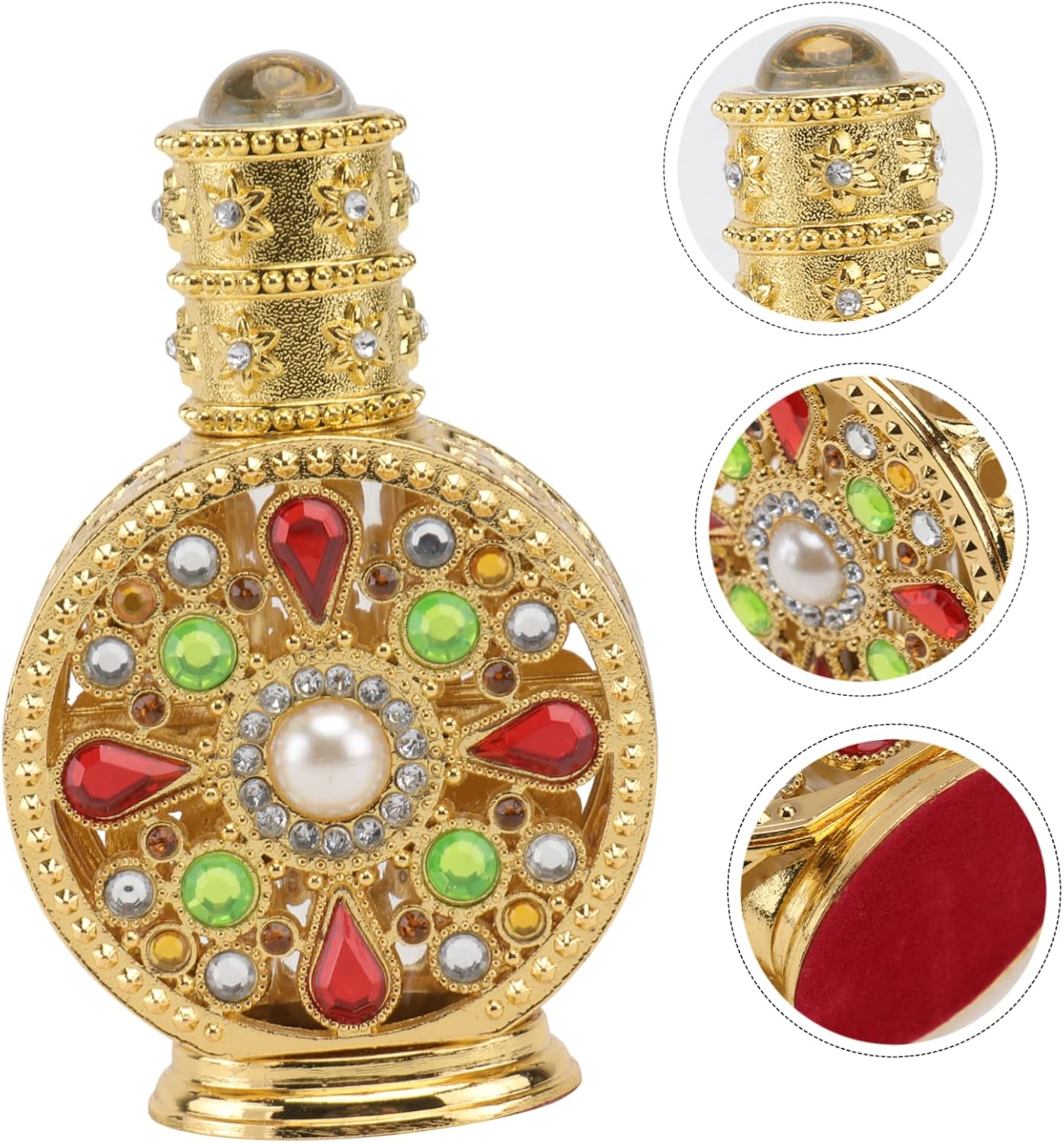 Hohopeti 2Pcs Glass Perfume Bottle Empty Storage Bottle Essential Oil Container Perfume Holders Inlaid Holder image number 4