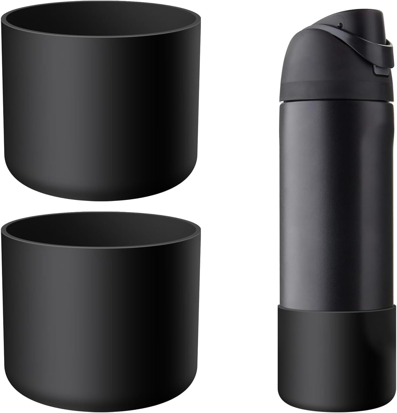 2 PCS Silicone Water Bottle Boot for Owala Freesip 24 Oz, Anti-Slip Protective Sleeve Bottom Bumper Protector for Twist and Flip Stainless Steel Water Bottles