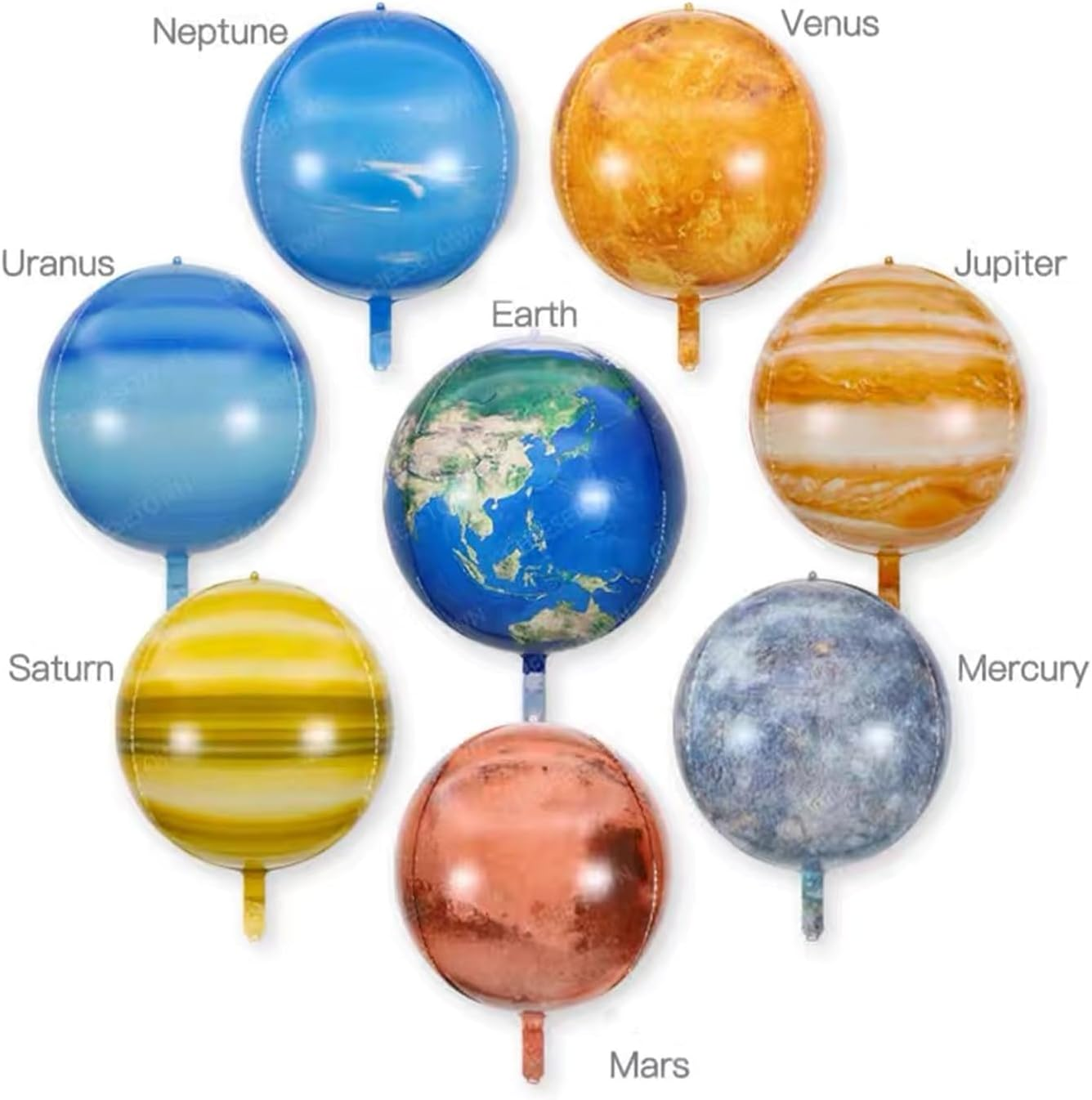10Pcs 22Inch Solar System Balloons - 3D Helium Foil Planet Balloons - Sun, Moon, Earth, Mercury, Mars, Venus, Jupiter, Saturn, Uranus, Neptune image number 5