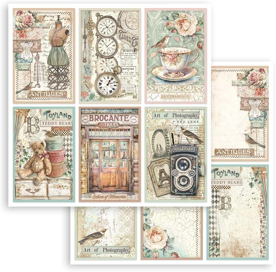 Scrapbooking Pad 22 Sheets Cm 30.5 X 30.5 (12 X 12 Inches) Single Face - Brocante Antiques image number 6