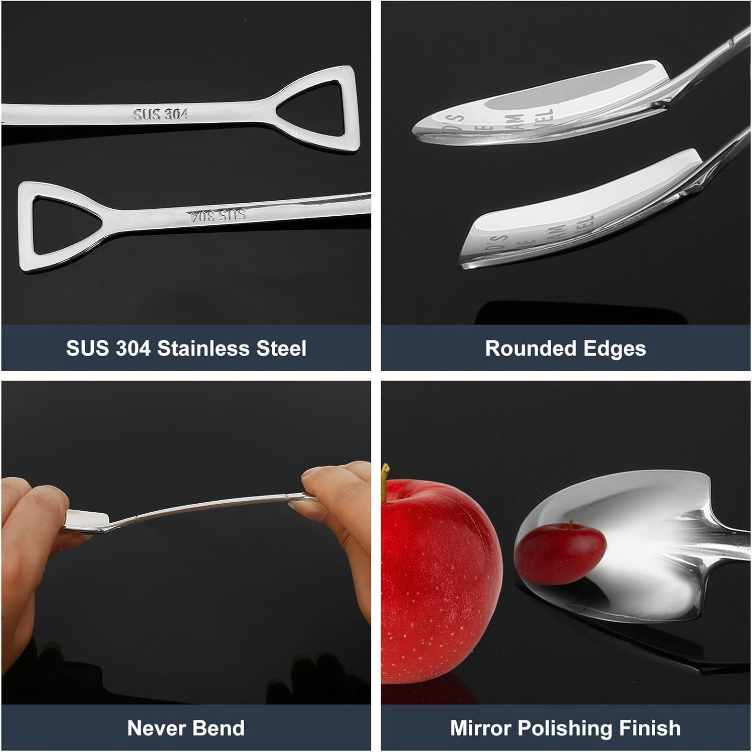 Chengruiy 2 Pack 304 Stainless Steel Ice Cream Scoop Shovel Set - Unique Gifts for Dad, Husband (Fathers Day, Christmas, Birthday, New Year Stocking Stuffers from Son Daughter) image number 3