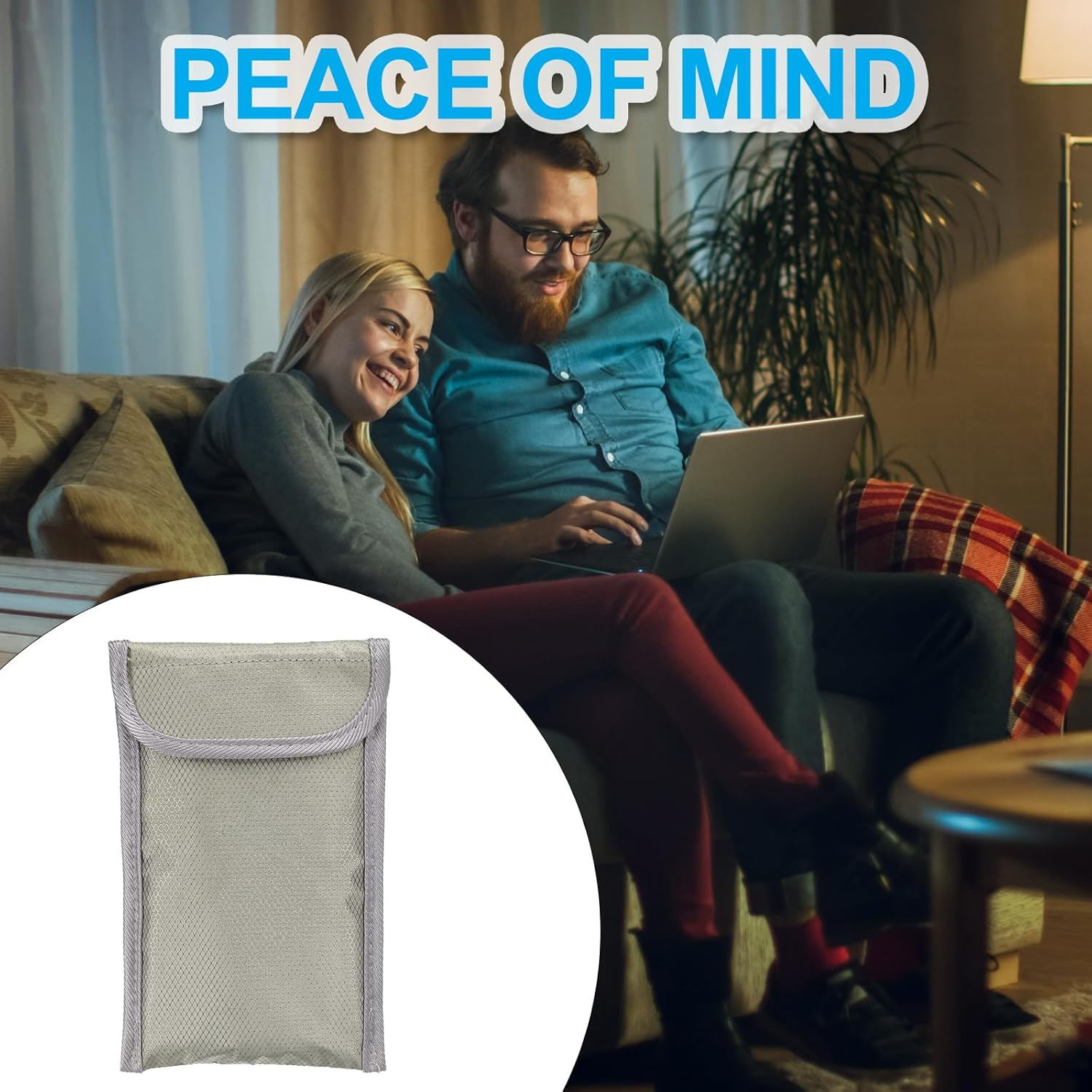 2 Pack Faraday Bags, 6.5 Inch Signal Blocking Key Pouch Anti-Theft Car Protection Cell Phone RFID GPS Shielding Wallet for Privacy Card Protection, Silver -Grey image number 3