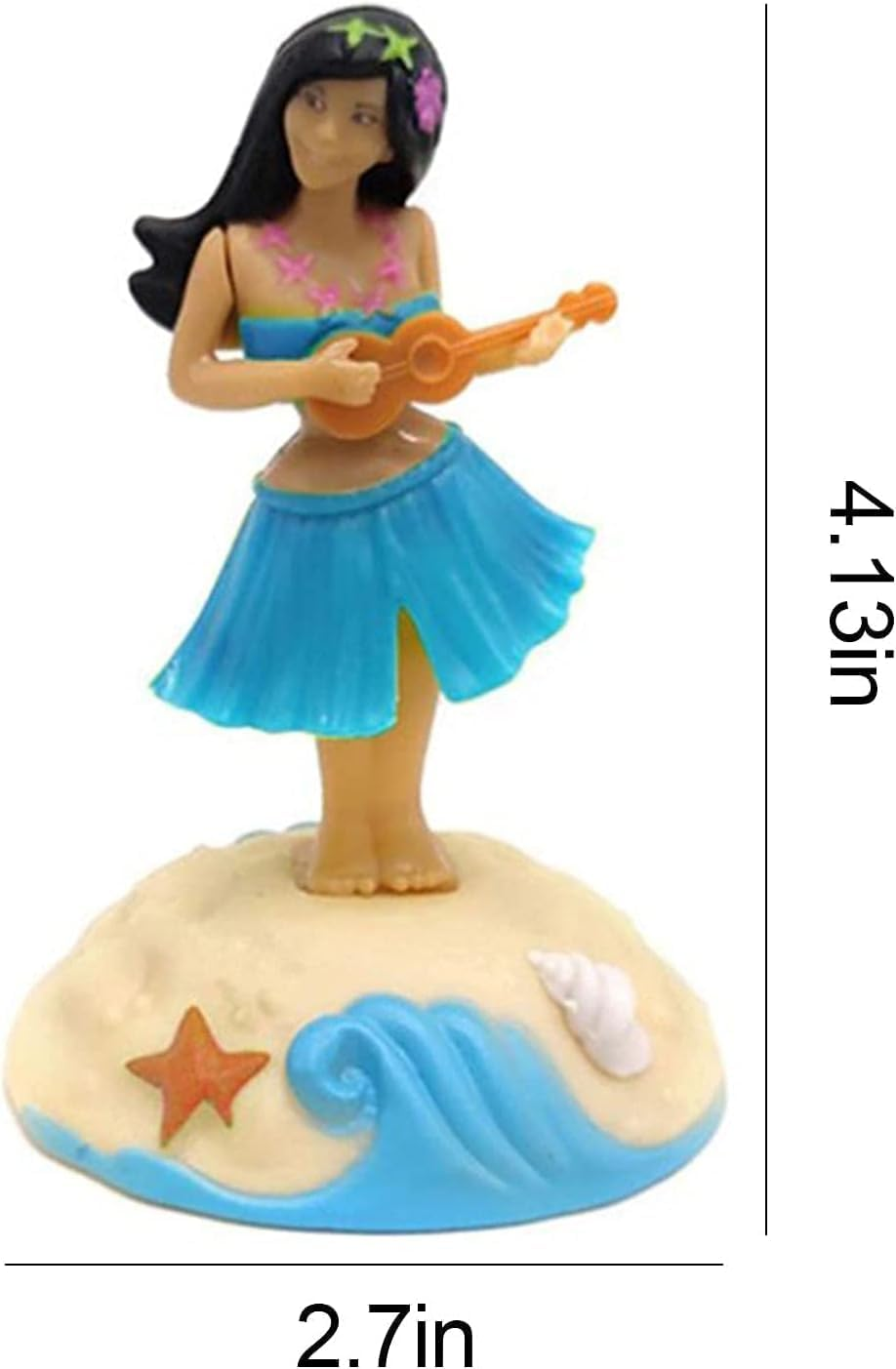Solar Powered Dancing Figures Decoration - Solar Shaking Head Ornaments Hula Girl - Solar Powered Car Dashboard Interior Decoration Desktop Ornaments Dancing Toy Shaking Head Figure Toy Car Interior H image number 2