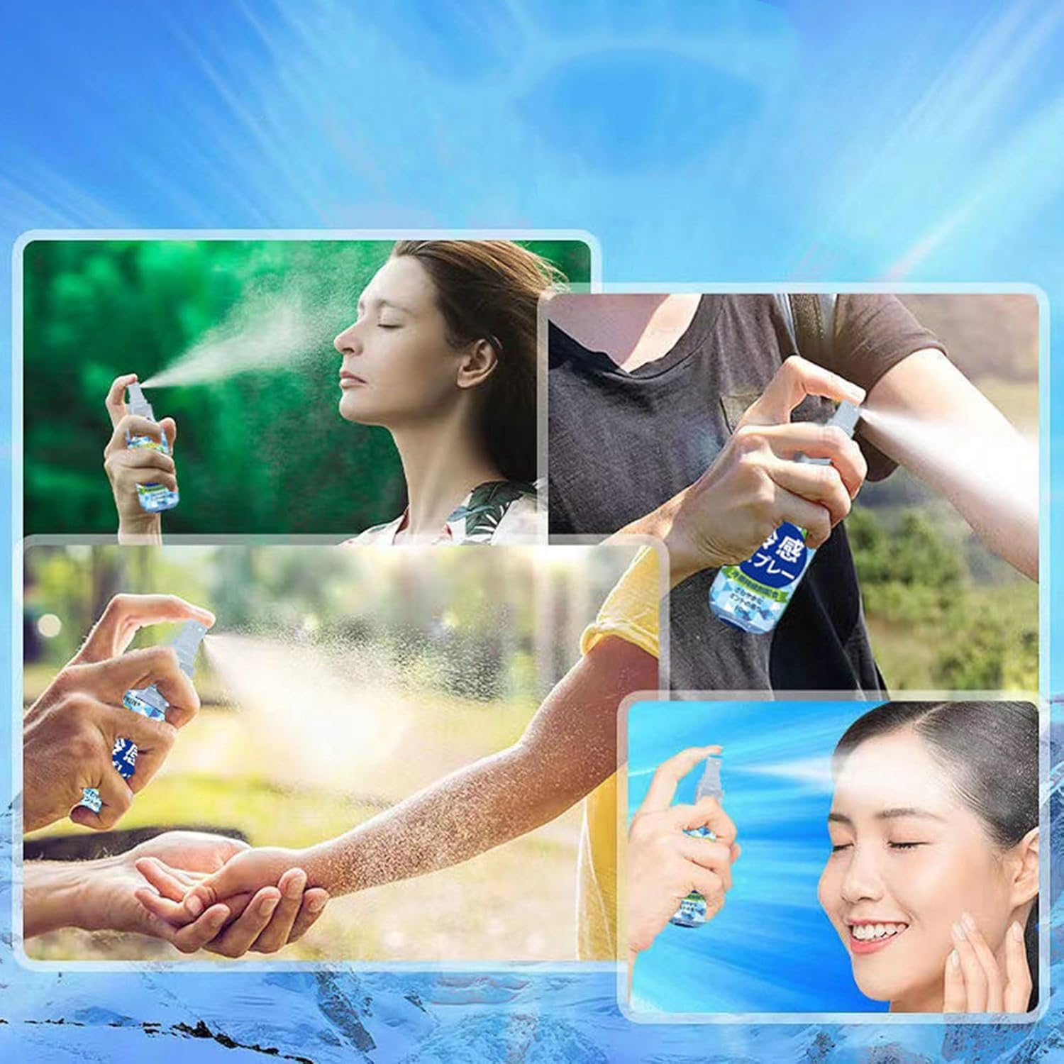Yosoo Cooling Spray 50Ml Quick Cold down Heat Stroke Prevention Cooling Mist for Skin and Clothes image number 6