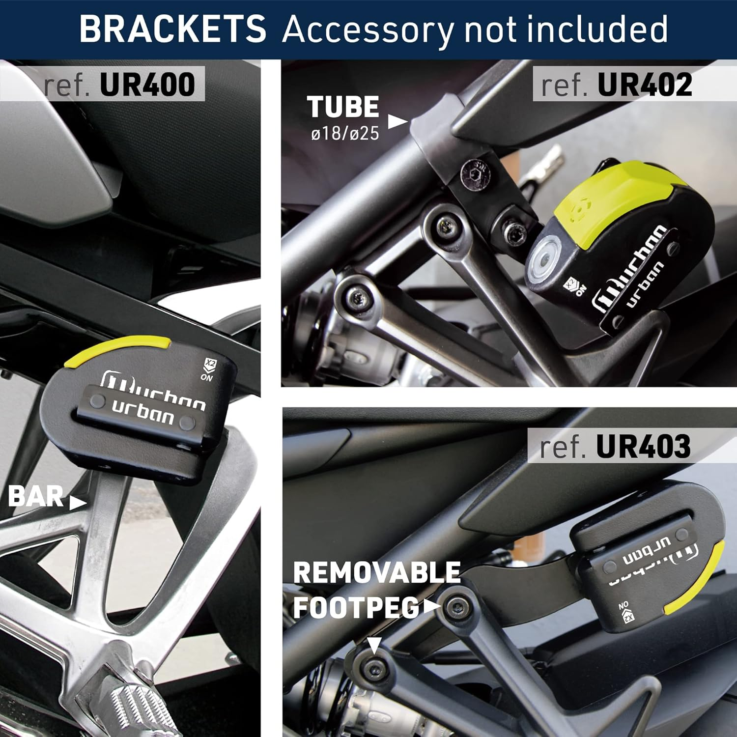 Urban UR10 Hi-Tech Disc Lock with or without Alarm X2 ON, Approved SRA, Warning LED, A+ Sensitivity, &Oslash;10 Double Lock Anti-Saw Security, Heavy Duty anti Theft Wheel Brake Lock for Motorcycle, Scooter image number 2