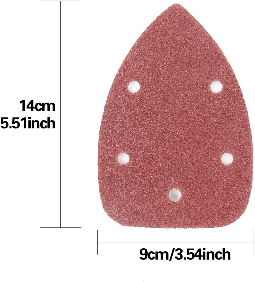 Swpeet 60 Pcs Mouse Detail Sander 10 Sizes Sanding Discs Sandpaper Hook and Loop Pads for Mouse Sander Grits Sanding Sheets 10 Sizes - 40/60 / 80/100 / 120/180 / 240/320 / 400/800 Grits image number 1