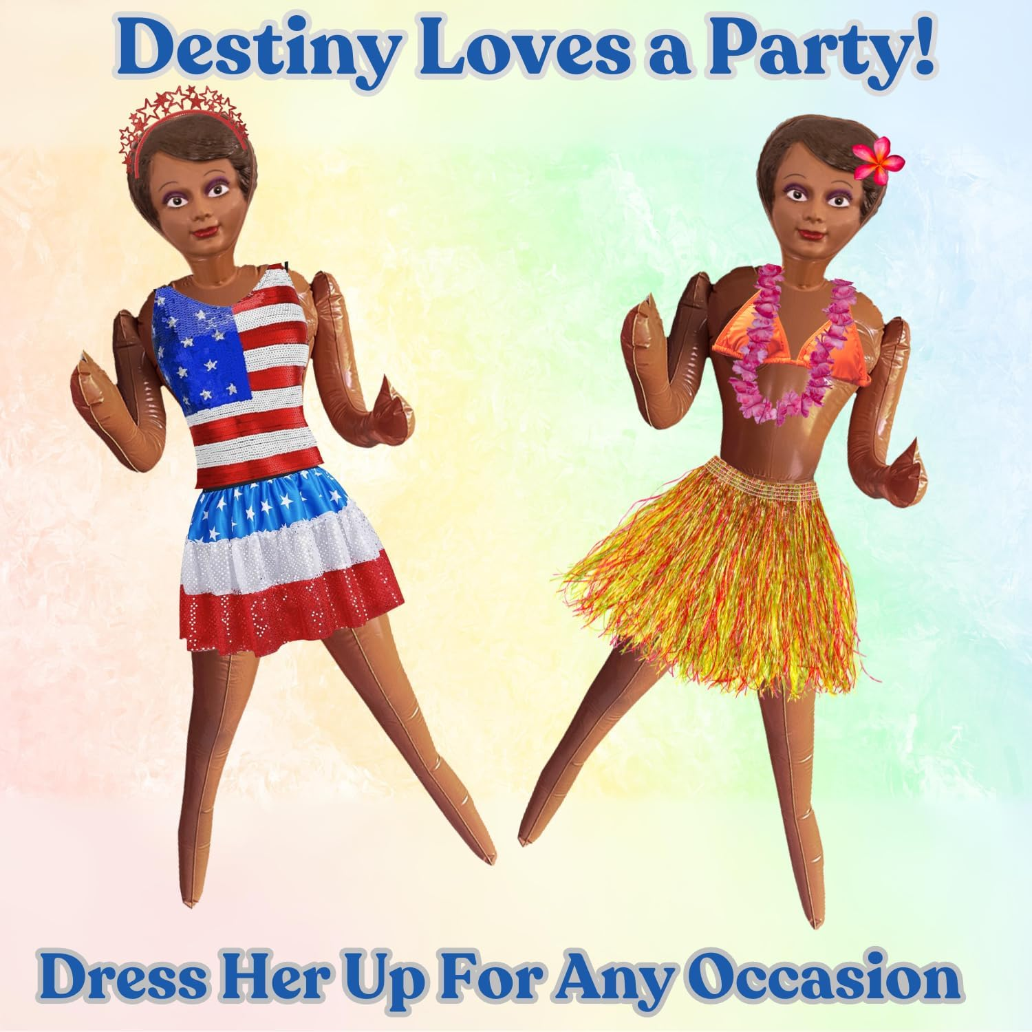 Merrimix Inflatable Blow up Doll for Celebrations, Parties, Pranks, Halloween, Birthdays, Bachelors, Gag Gift, Holidays - Destiny 58'', Brown (DD1222) image number 2