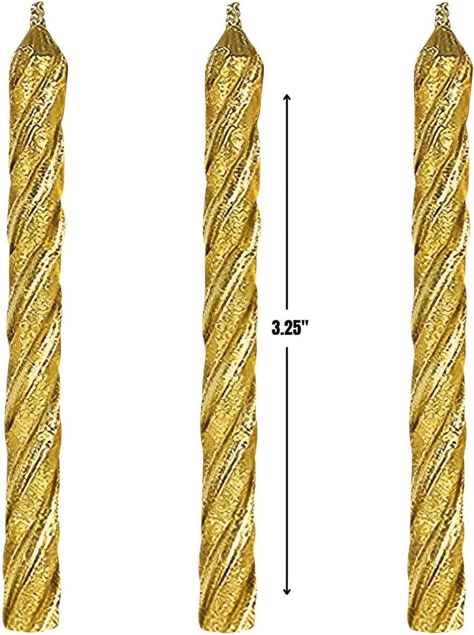 Birthday Candles Large Spiral Glitter Gold image number 3