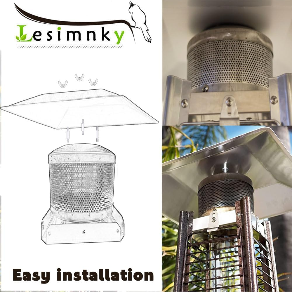 Patio Heater Burner Emitter Screen & Base 4-Sided Pyramid Patio Heater Replacement Parts 304 Stainless Steel, Burning Net Heating Parts Applied to Most Square Glass Heater (Burner Screen & Base) image number 6