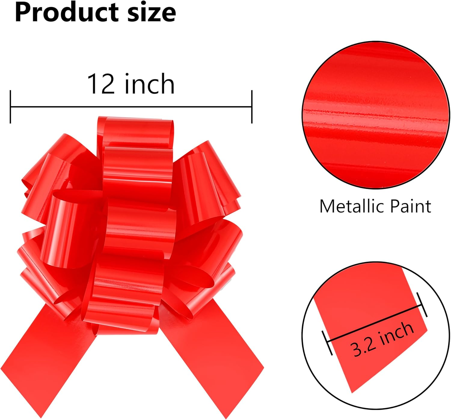 Jefyghe Big Bows 12 Inch Big Red Bows for Gift Wrapping Car Decorated Birthday Party and Valentine'S Day Decorations image number 2