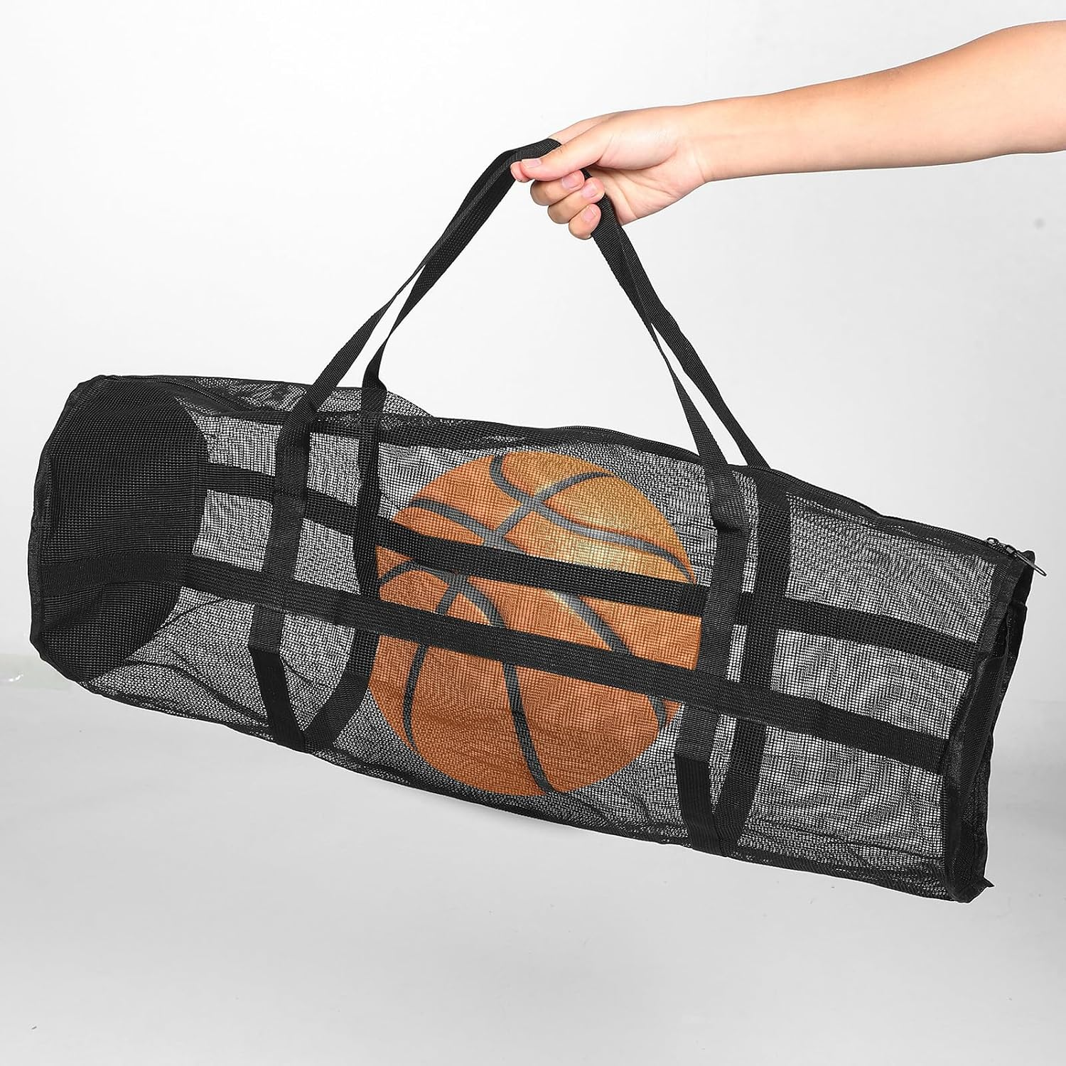 CONGARTENO Large Mesh Duffle Bag for Sports Equipment with Dual Straps Basketball and Soccer Storage Bag for Gym Swimming Diving and Outdoor Activities Ergonomic Shoulder Carry image number 4