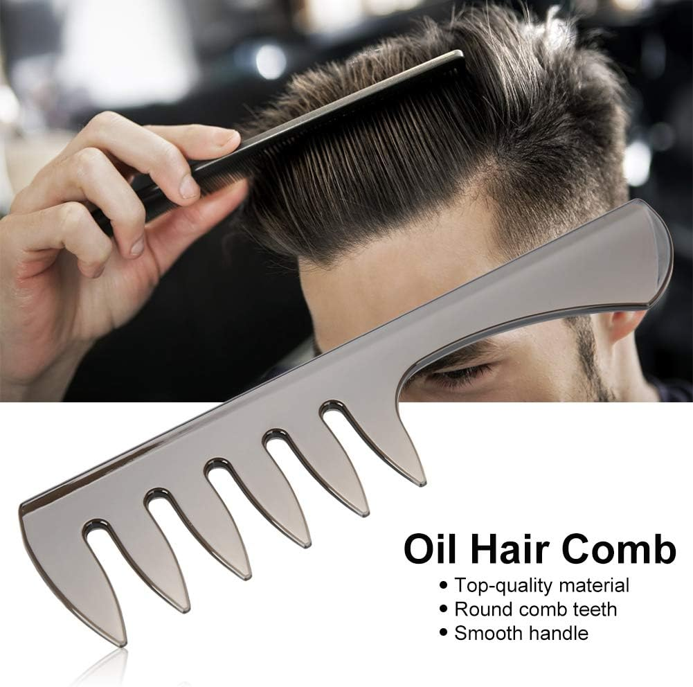 Retro Styling Large Back Wide Tooth Comb, Professional Tooth Combs Salon Shark Teeth Hair Combs, Tooth Oil Hair Comb Hairdressing Tools for Women Men (Black) image number 5