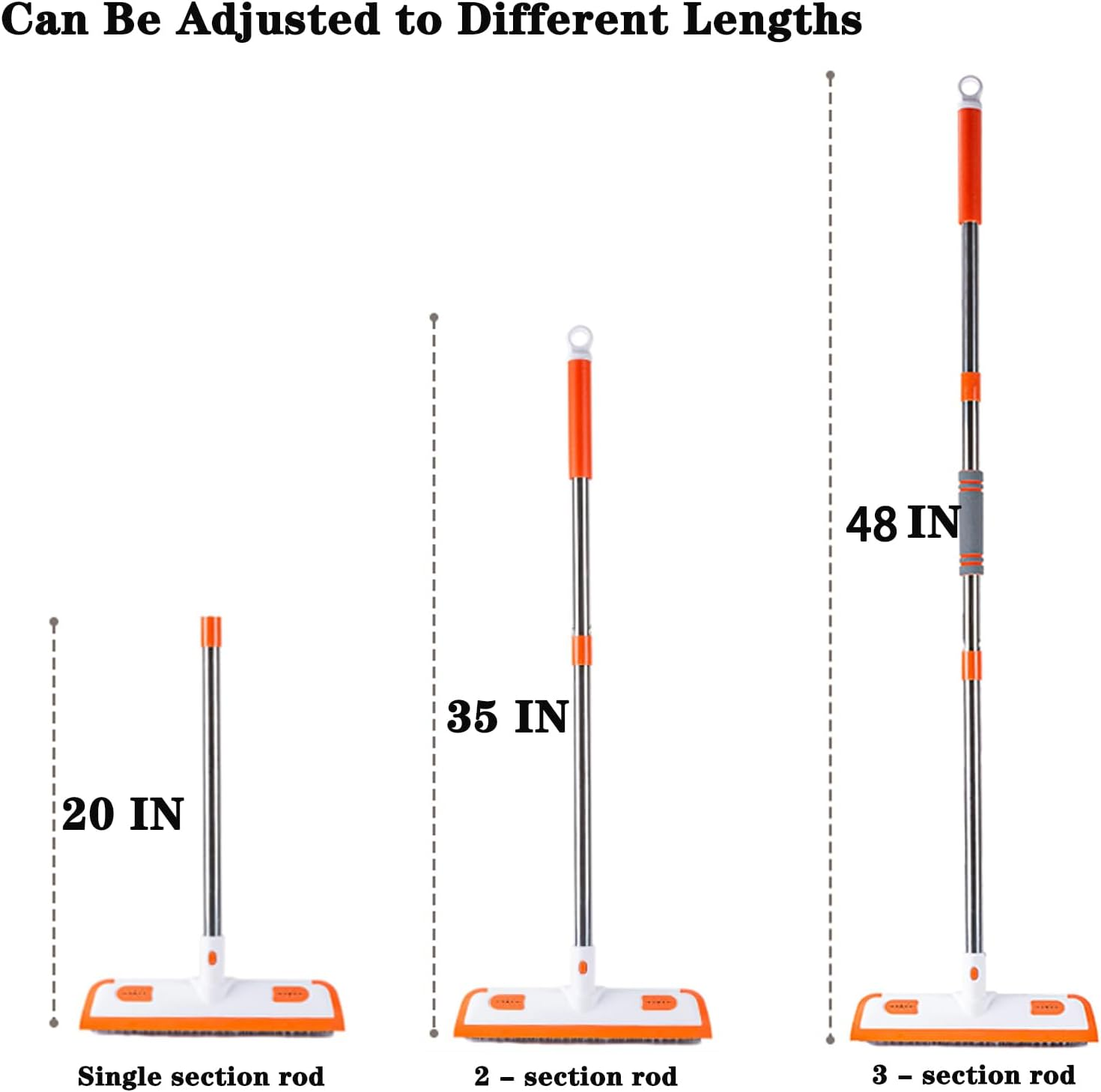 ONEKEYI Scrub Cleaning Brush with Long Handle, 2 in 1 Adjustable Retractable Floor Scrub Brush Suitable for Cleaning Bathrooms Bathtubs Kitchen Tiles Living Rooms Swimming Pools Corridors Deck image number 5