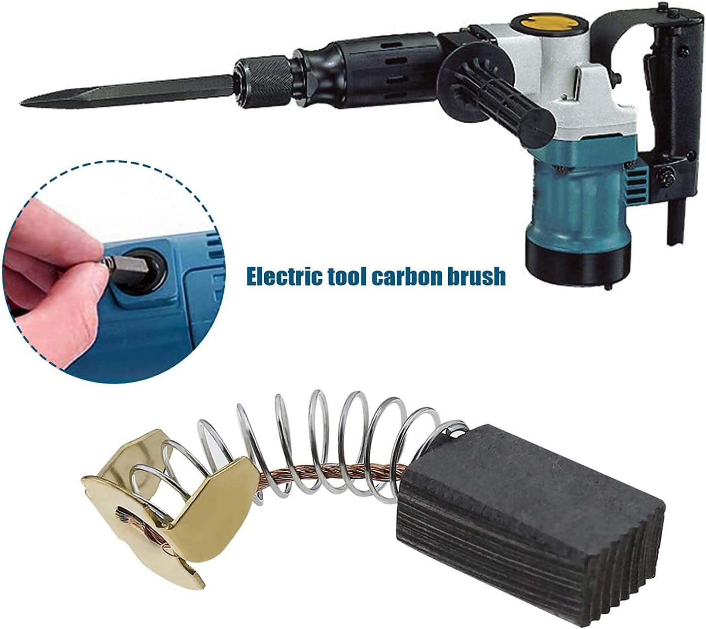 Carbon Brush 125 Mm Angle Grinder 240 V 20-Piece Carbon Brush for Electric Motors, Long Life, Wear Resistance, 0.24 X 0.51 X 0.67 Inch, Hand Drills Szlifierki Kątowe image number 2