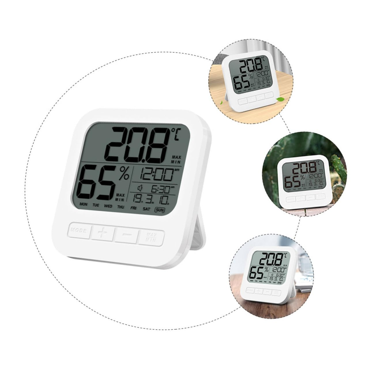 Digital Indoor Hygrometer Thermometer with High Accuracy Humidity LCD Display Records Alarm and Snooze for Home Nursery Office Climate Monitoring image number 3
