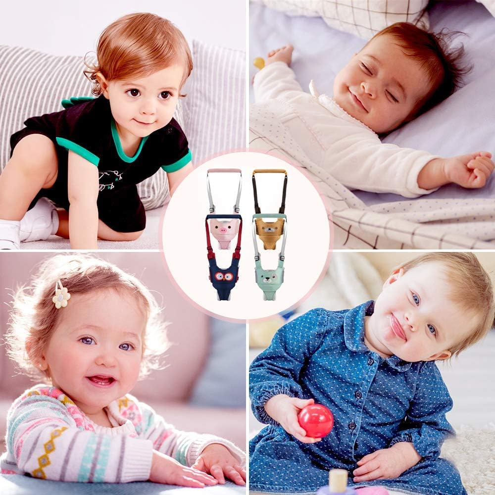 Baby Walking Harness Adjustable Detachable Baby Walker Assistant Protective Belt for Kids Infant Toddlers (Yellow) - Brown Bear image number 5