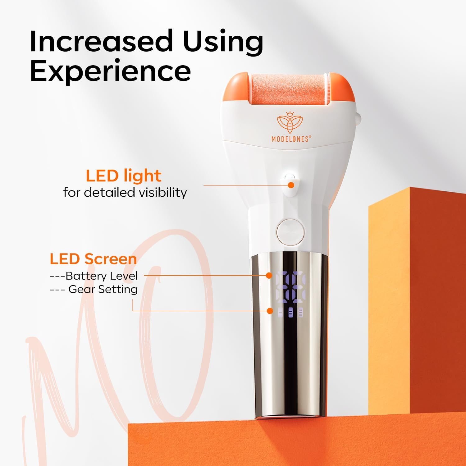 Modelones Electric Callus Remover for Feet, Rechargeable Portable Foot File, Professional Pedicure Tools with 6 Grinding Heads, Removes Dead, Hard Cracked Dry Skin, Electric Foot File Callus Remover image number 2