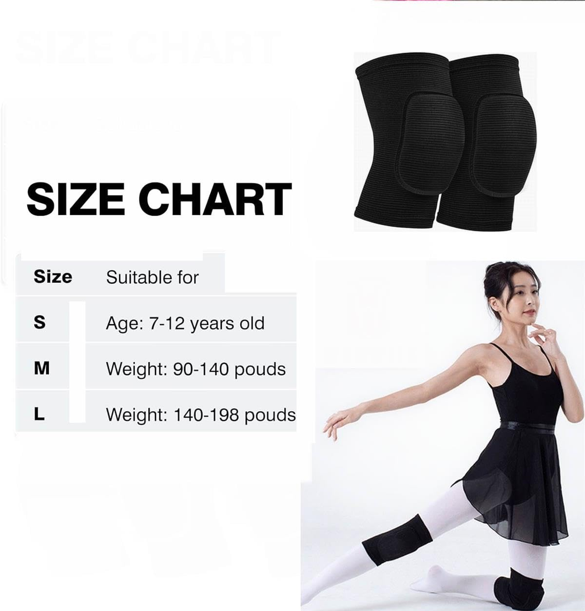 Knee Pads for Women & Men - Soft Breathable Knee Brace for Volleyball Basketball Football Dance Yoga Gym Skating Tennis Running Cycling Workout Climbing (M) image number 3