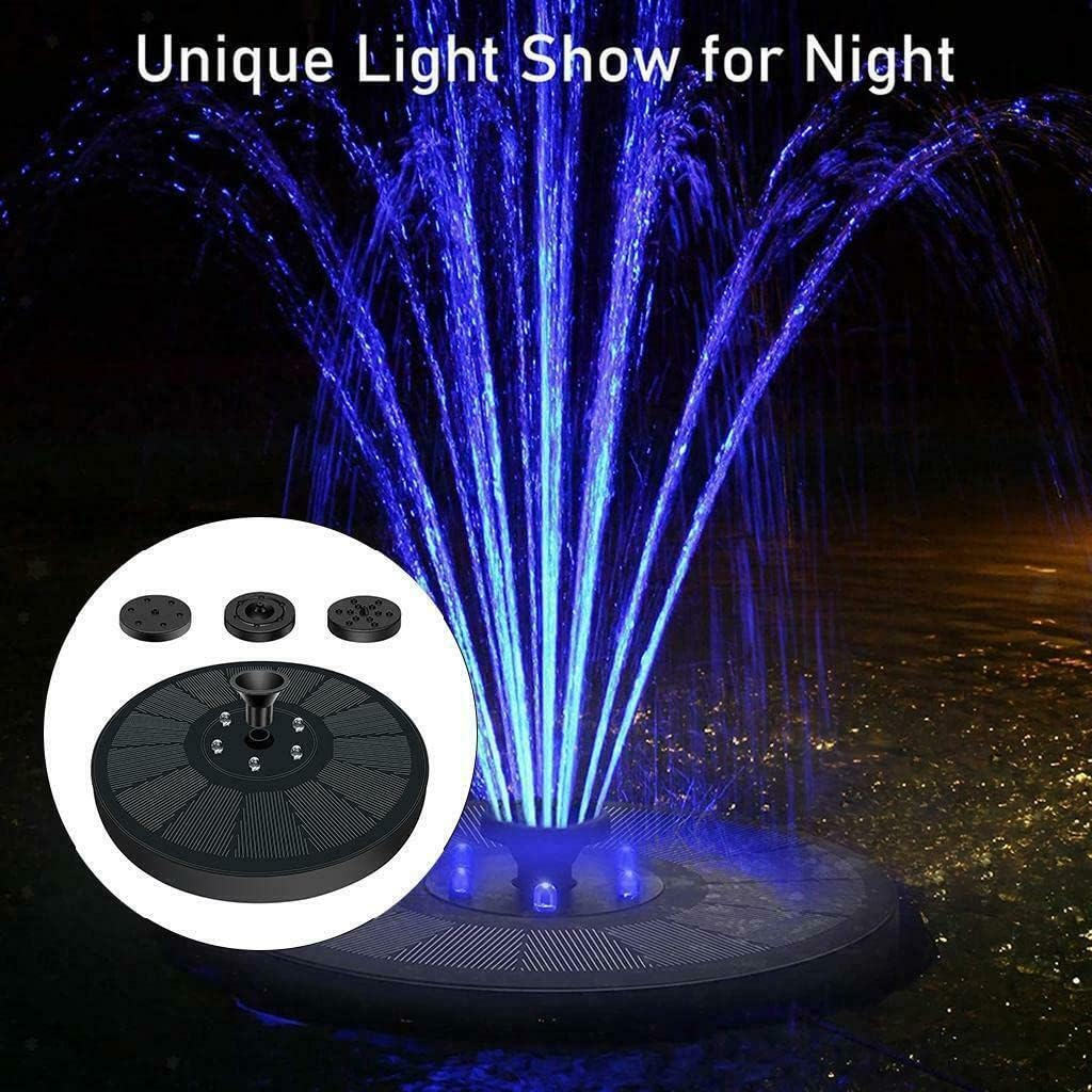 3W Solar Power Fountain Water Pump Bird Bath with LED Landscape Garden Pond image number 3