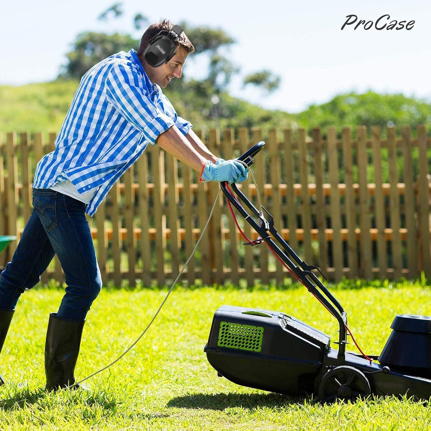 Procase Professional Noise Reduction Ear Muffs, NRR 28Db Safety Hearing Protection Headphones, Adjustable Noise Cancelling Headset Ear Defenders for Manufacturing &ndash; Black image number 5