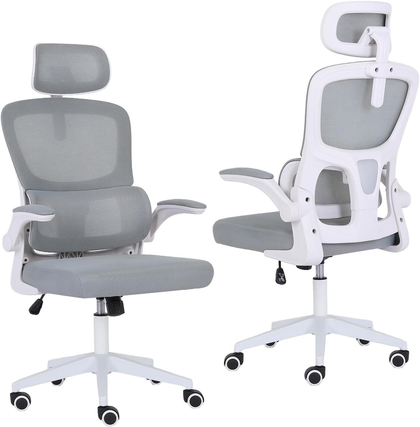 La Bella SITIO Office Chair - Pink Ergonomic Mesh Desk Chair with Lumbar Support, Flip-Up Armrests, Adjustable Headrest & Tilt Function