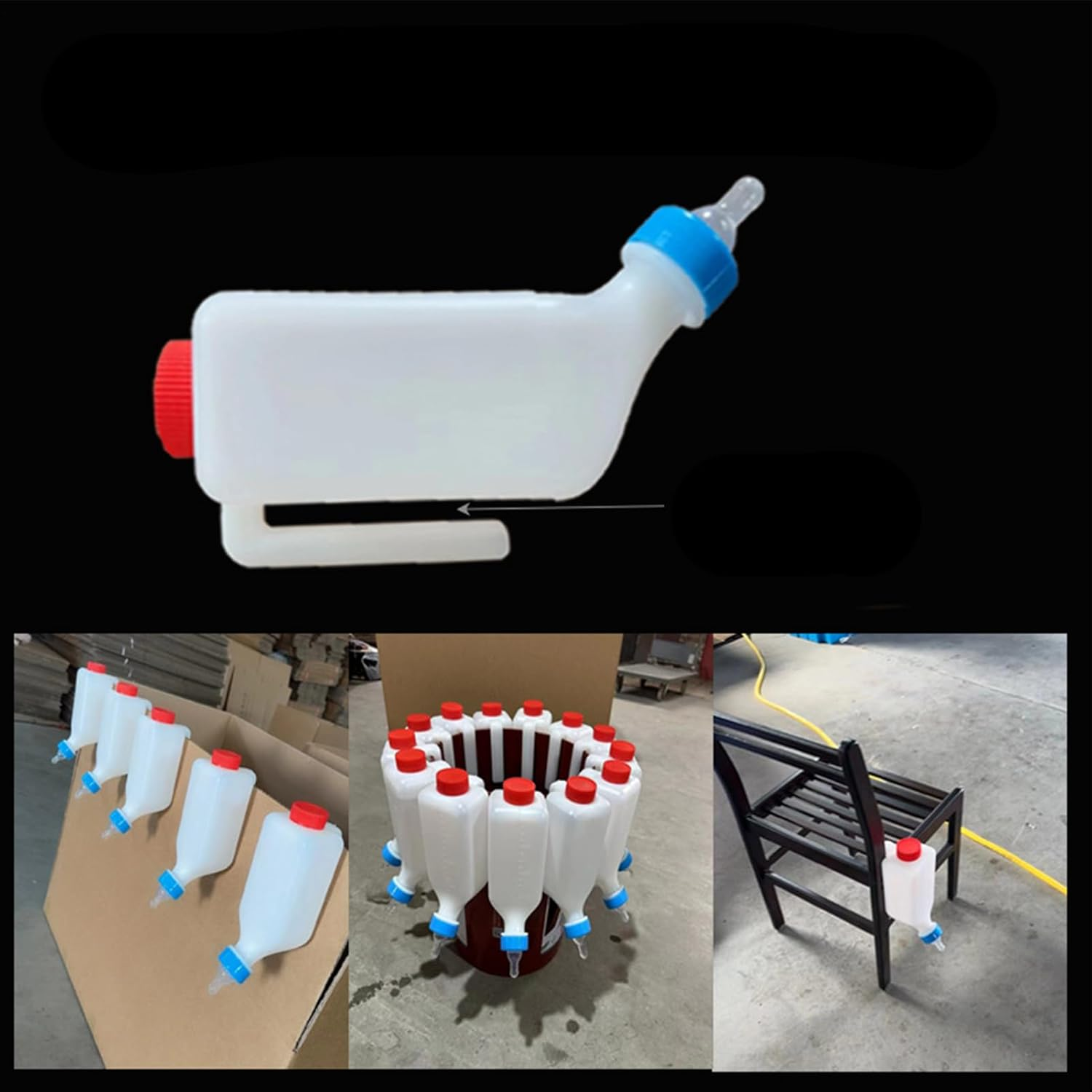 2PCS Lamb Feeding Bottle, 500/800ML Goat Calf Feeding Teats Bottles with Hand Grip, Sheep Feedings Bottles, Lamb Milk Feeder Bottle with Nipple for Dogs, Cow, Sheep