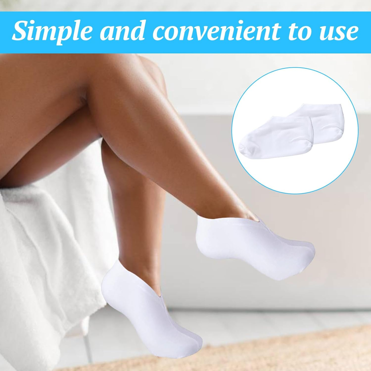 Moisturising Socks for Dry Cracked Feet, Foot Spa Cotton Socks, Cosmetic Moisturizing Socks Overnight for Repairing Dry Feet, Cracked Heel Repair, Foot Care and Softening Rough Skin image number 1