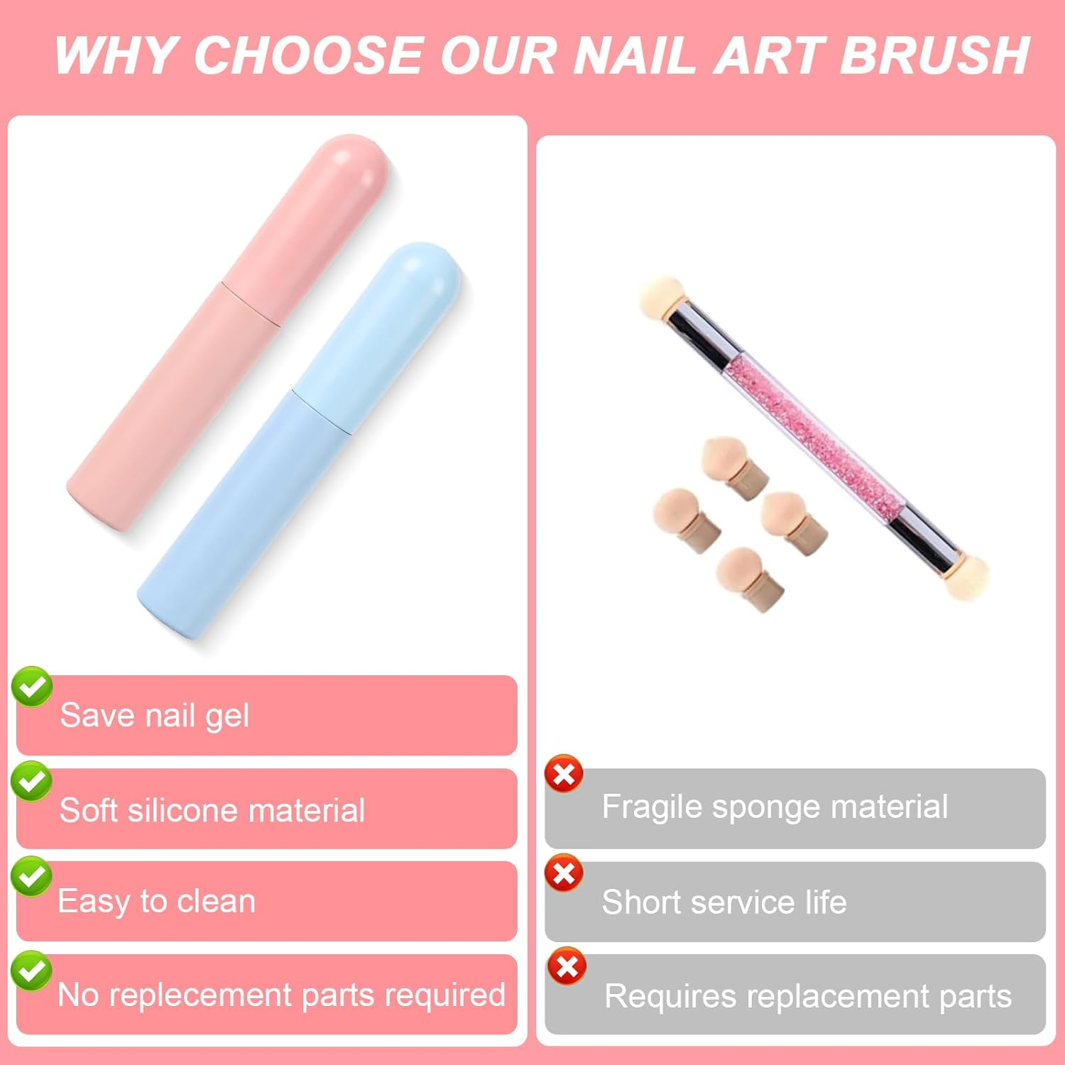 6 Pcs Silicone Lip Brushes, Portable round Head Lip Brush Applicator with Cap and Chrome Applicator for Nails, Multipurpose Silicone Makeup Brush for Lipstick, Concealer, Nail Polish (3 Colors)