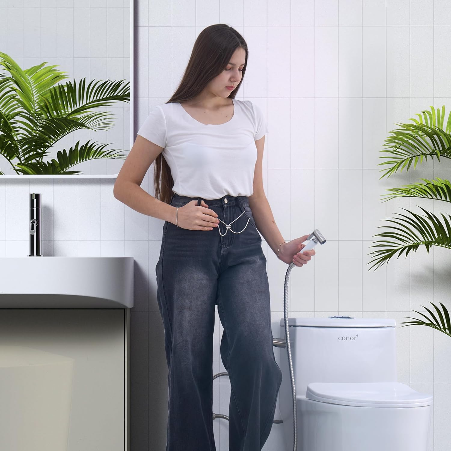 Conor Earth 1.0 Handheld Bidet Sprayer with Installation Kit - Brushed Nickel - Brushed Gold image number 5