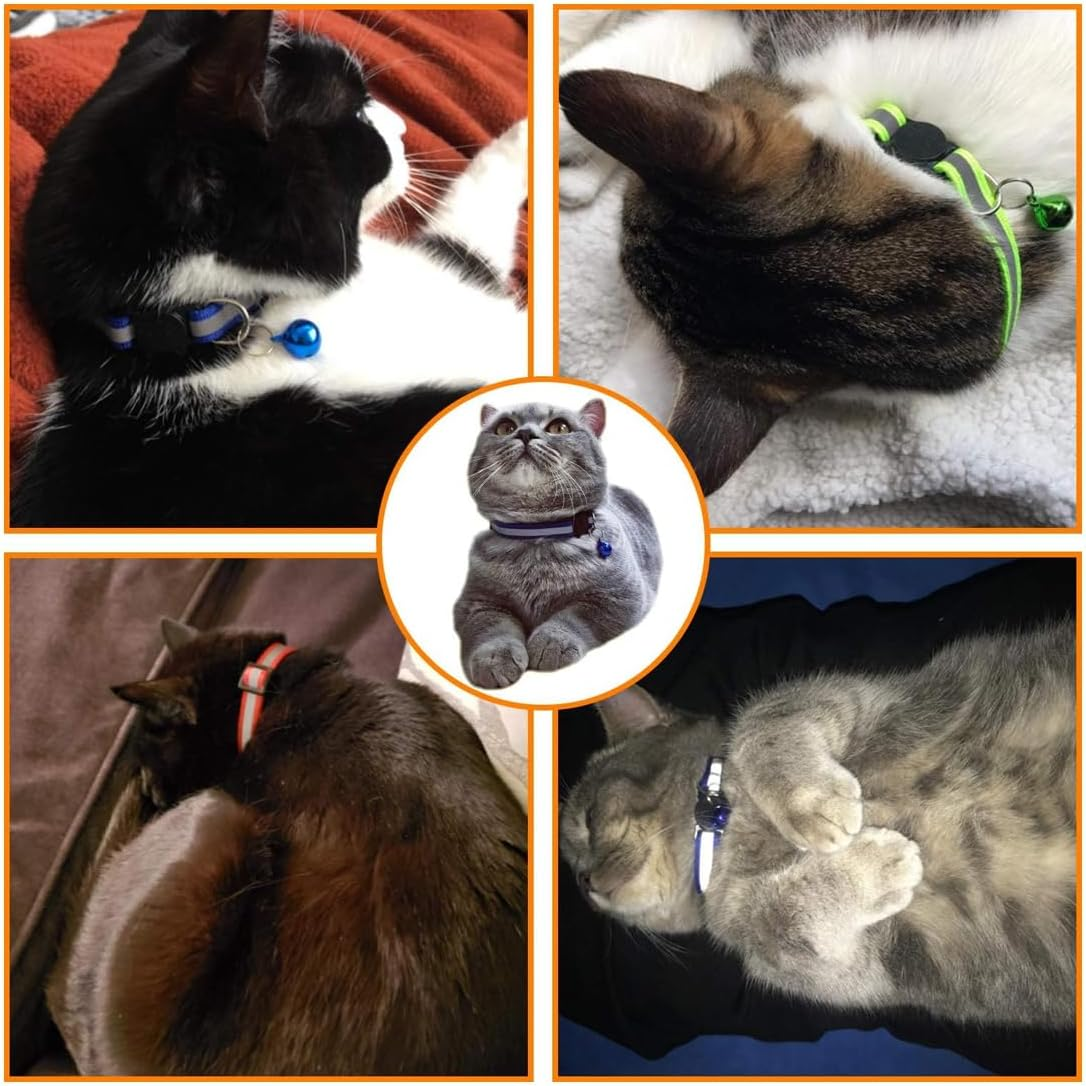 PLABBDPL Pack of 12 Cat Collar with Safety Clasp, Reflective, Puppy Collars, Adjustable Dog Safety ID Collars for Puppies, Small Dogs and Cats image number 3