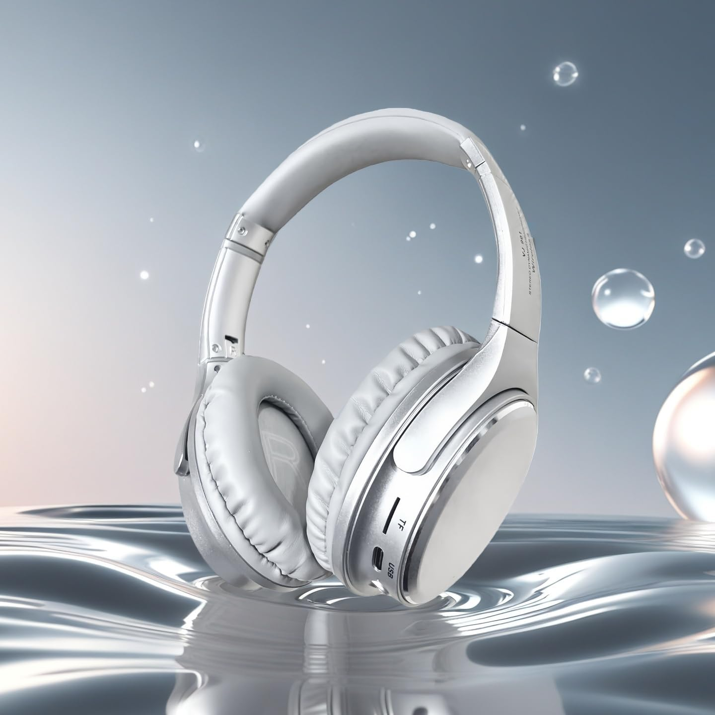 ND NEXT DESTINATION Wireless Bluetooth Headphones, Hybrid Headphones with Microphone and Hifi Stereo Sound, Wireless Over-Ear Headphones, Noise Cancelling, White image number 1