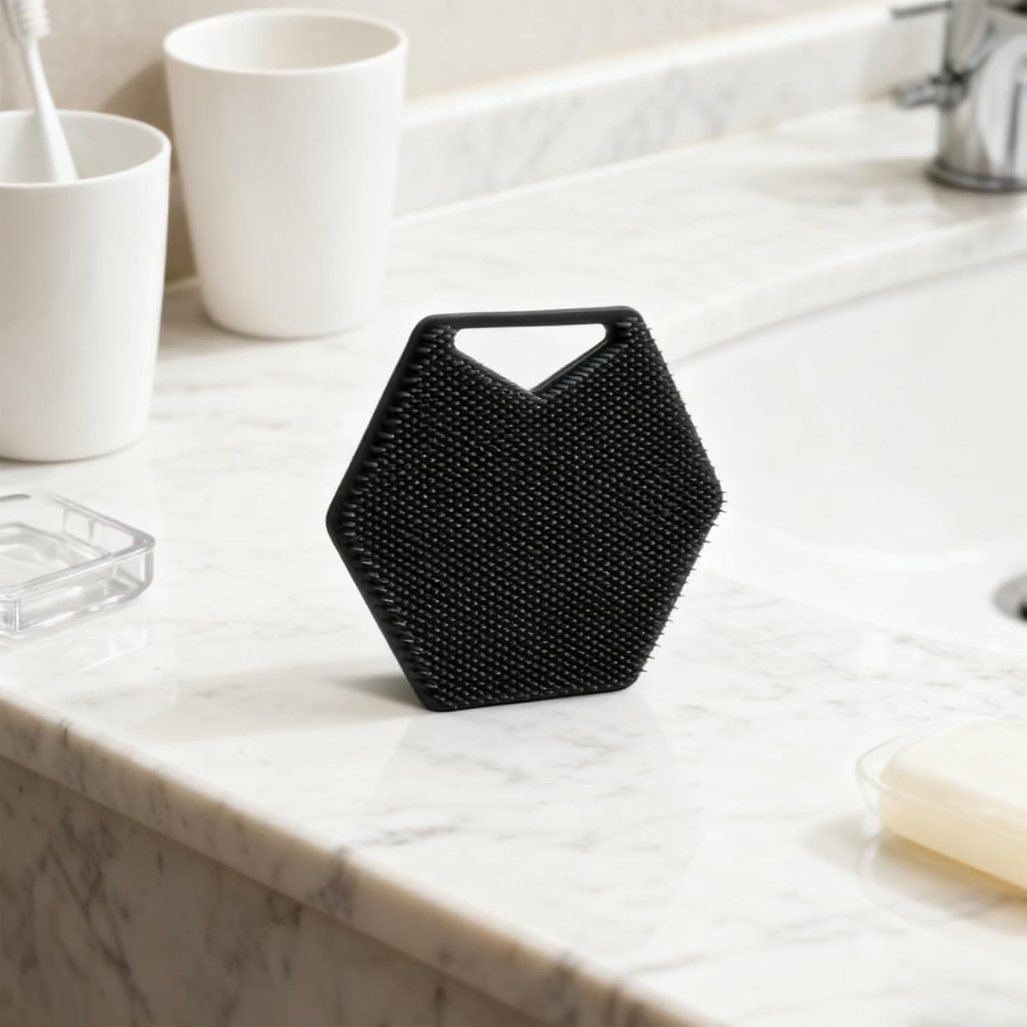 Loimon Premium Silicone Body Scrubber - Deep Cleansing & Exfoliating Bath Brush with Ergonomic Handle, Long Lathering Bristles for Gentle Skin Invigoration, Hygienic & Easy Clean image number 6