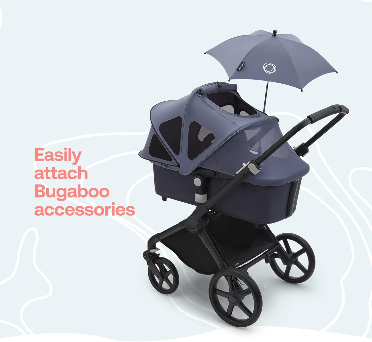 Bugaboo Fox Cub All-Terrain Stroller, Lightweight and Strong Pram and Baby Pushchair, Durable Design and Extra-Large Sun Canopy, One-Piece Self-Standing Fold, Desert Beige image number 3