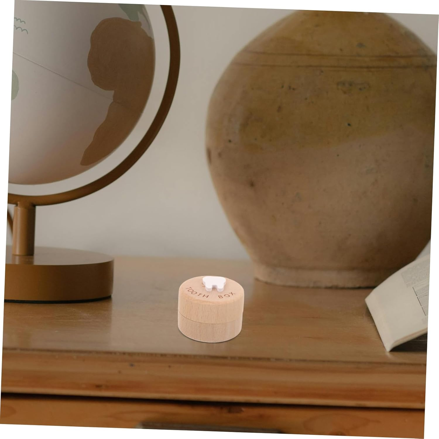 GLEAVI Wooden Baby Tooth Collection Box First Tooth Holder Fetal Hair Storage Portable Boys and Girls for Boys and Girls Keepsake Organizer image number 6