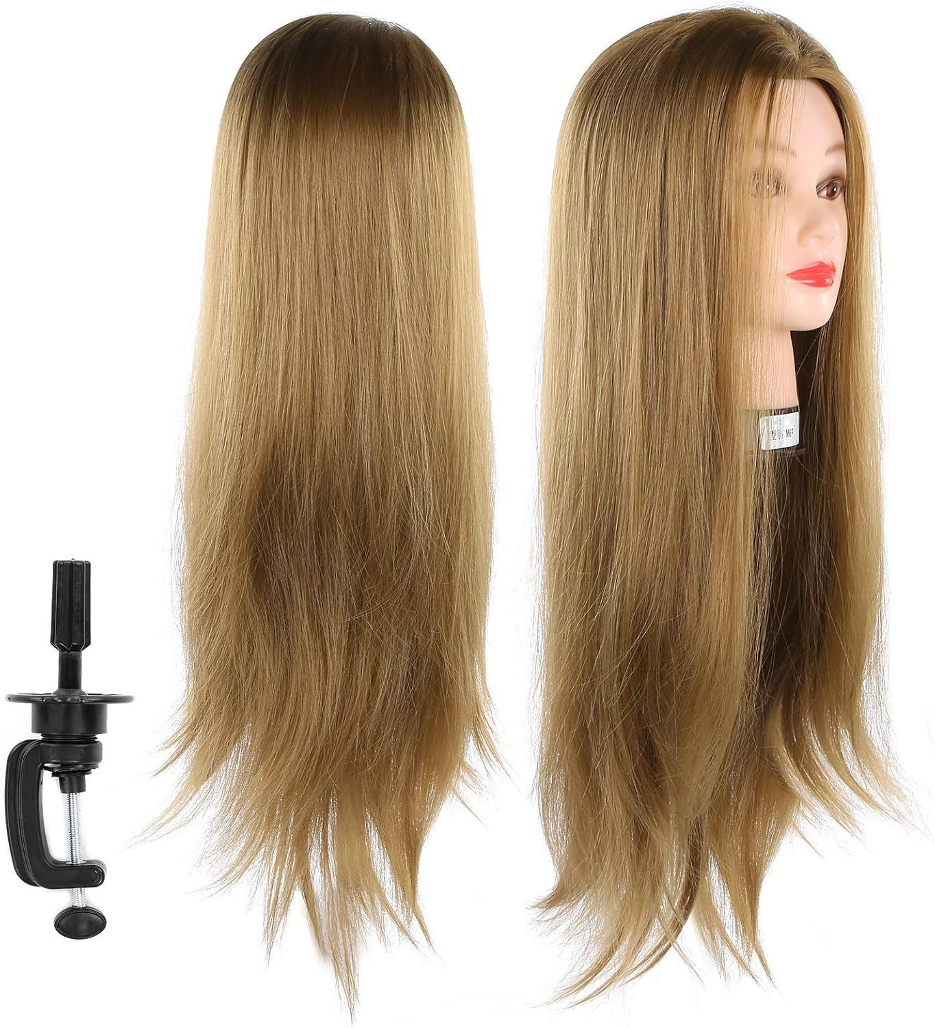 Domary Mannequin Head Practice Manikin Cosmetology Doll Hairstyling Training Head with Hair image number 6