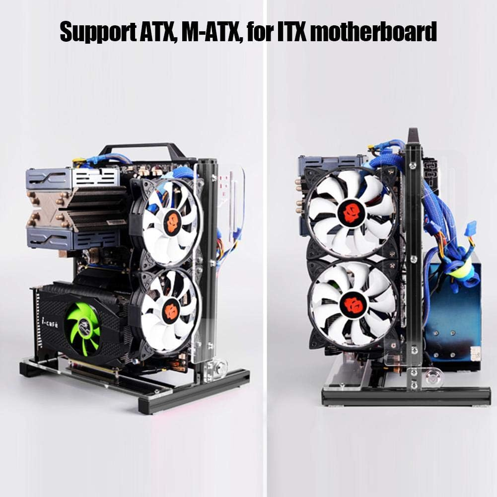 Open PC Housing, ATX/M-ATX/ITX Housing with Open Housing for Vertical Overclocking Tests, DIY Housing with Open Rack and Handle, 20 X 20 Aluminium Profile image number 5