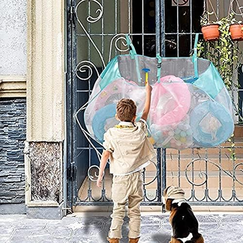 Pool Mesh Bag, Toy Storage for Pool, Swimming Pool Accessories, Pool Floats, Balls, Toys and Equipment Rolling Mesh Organizer Storage Bin image number 1