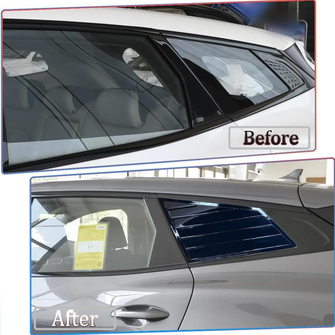 MUXEE Window Louver 2Pcs Side Vent Window Louvers for Kia Sportage 2023 2024 2025, ABS Print Sport Window Decorative Covers, Exterior Trim Accessories - Bright Black