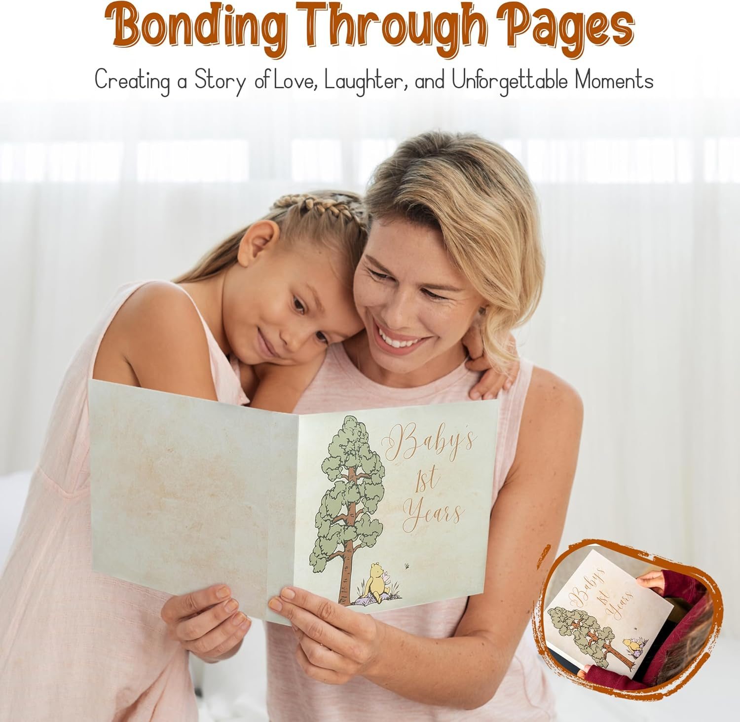 Baby Book Keepsake | Memory Book (9.5"X8.5") | Hardcover Album with Enclosed Spiral Binding | Photo Albums with Pooh Graphics & Milestone Cards | Scrapbook Album image number 4