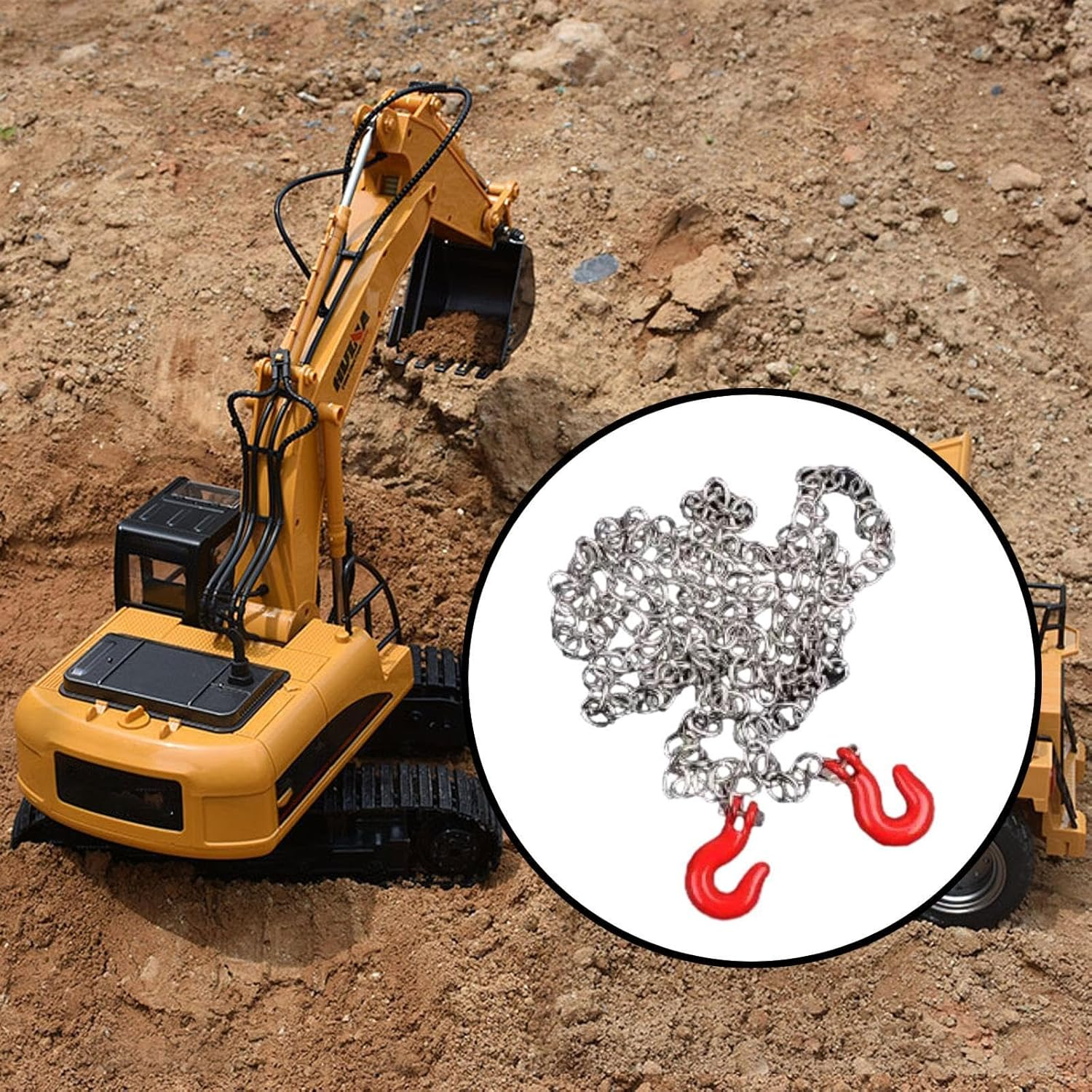 Dickly RC Car Tow Hook Chain Attractive with Trailer Hook Metal for 1/12 Truck Vehicles image number 4