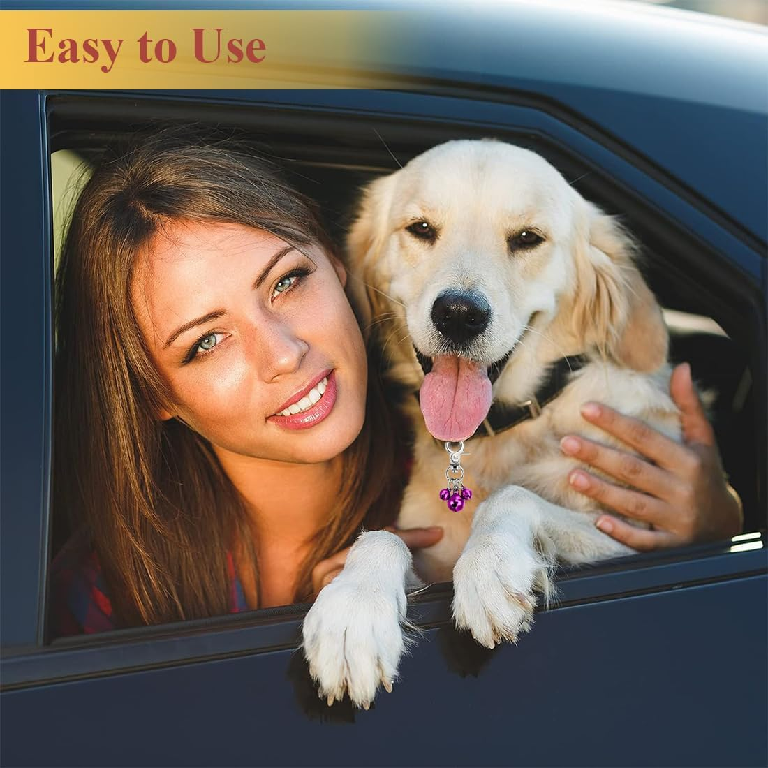 WJRQD Pet Bell Set for Collars/Keyrings - Loud, Colourful & Stylish! Triple Your Dog'S Charm with These 6 Bells in Green, Red, Blue, Purple, Silver & Gold., Metal