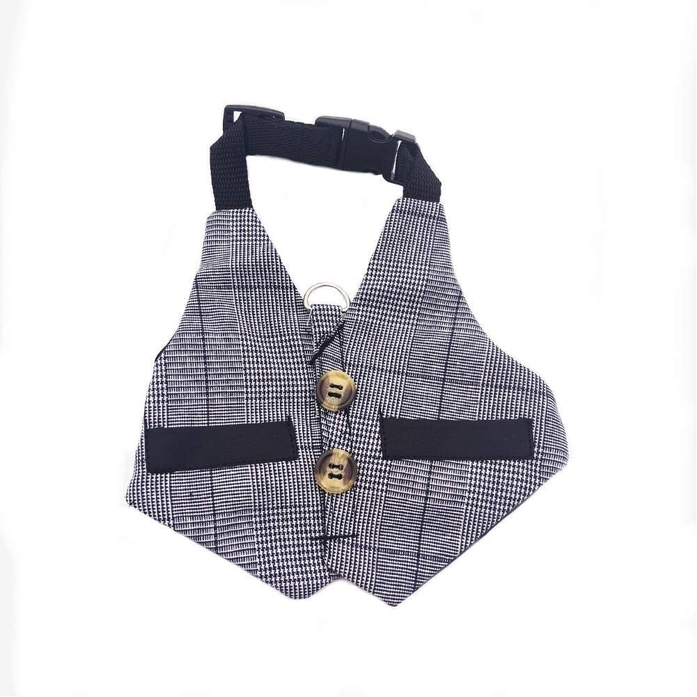 Multipurpose Rabbit Vest Harness and Leash Set Small Animal Adjustable Soft Harness with Button Decor Formal Suit Style for Bunny Rabbit Kitten Small Animal Walking (S) image number 2