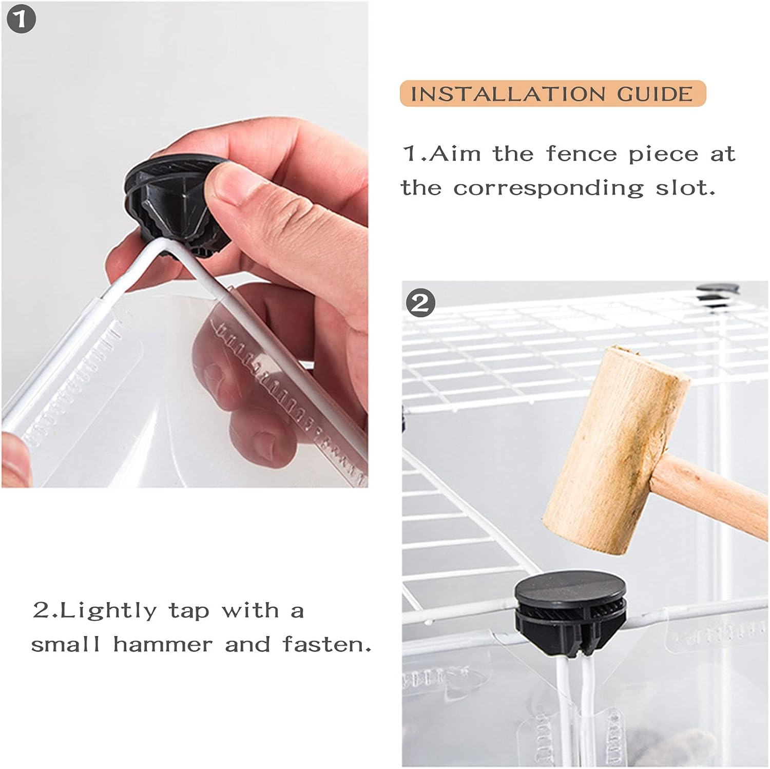 Kathson Plastic Pet Playpen,Portable Bunny Fence,Small Animals DIY Metal Enclosure Pen Cage Yard Outdoor & Indoor for Small Rabbit Cat Guinea Pig Hedgehogs Rat(12 Panels/13.8 X 17.7 Inches) image number 1